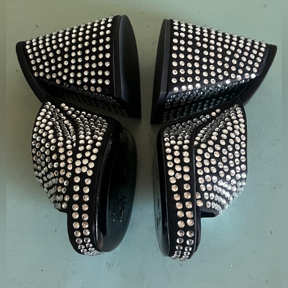 Simon Miller SLICE Platform Rhinestone  Mule Block Flared Heel Sandals Shoes 35 - Picture 6 of 13